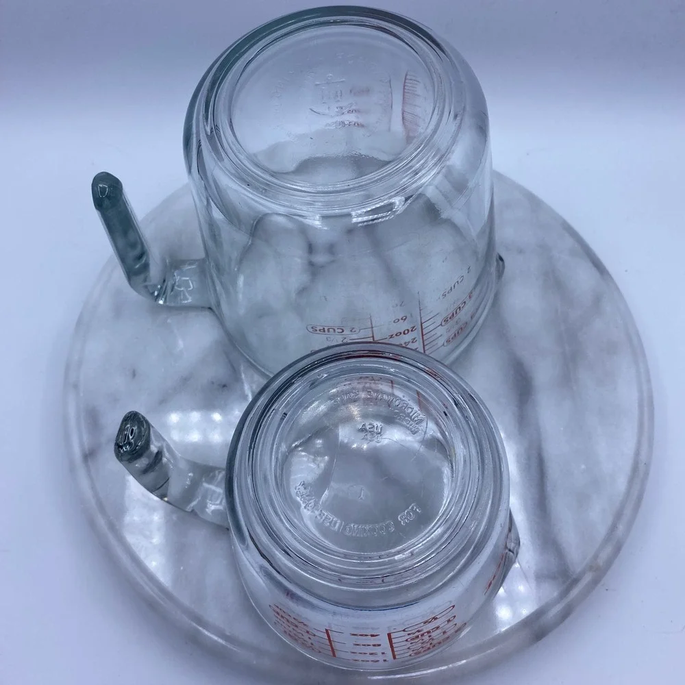 Anchor Hocking Measuring Cup Set Clear Glass 2pc 4-Cup 2-Cup Baking Essentials